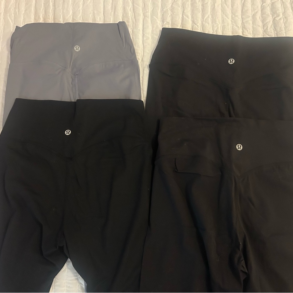 4 Women's High-Rise Leggings - 3 Black & 1 Gray - Picture 2 of 2